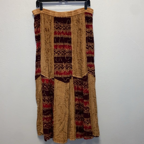 Just Cruising Free Size Vintage Boho Festival Full A-Line Maxi Skirt 5003 - Picture 5 of 8